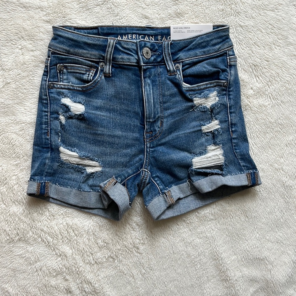 american eagle high rise shortie size 2